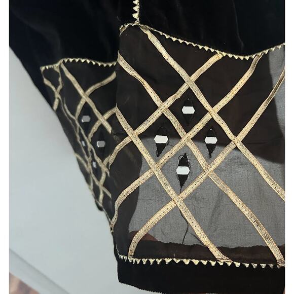 NWT Beejays Pret Pakistani Tunic Dress Women's Black Velvet Embellished - Picture 8 of 9